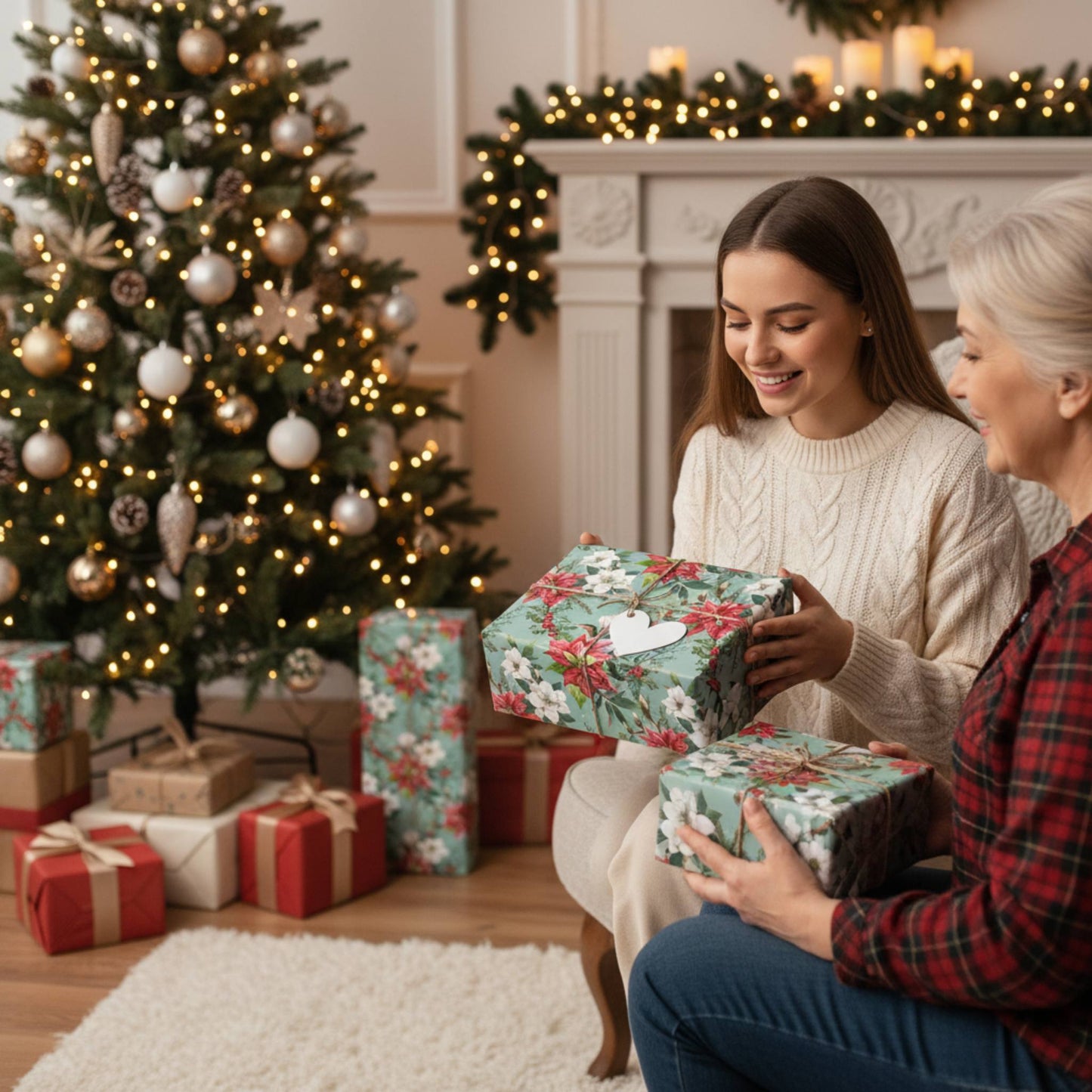 Poinsettia Elegance Wrapping Paper