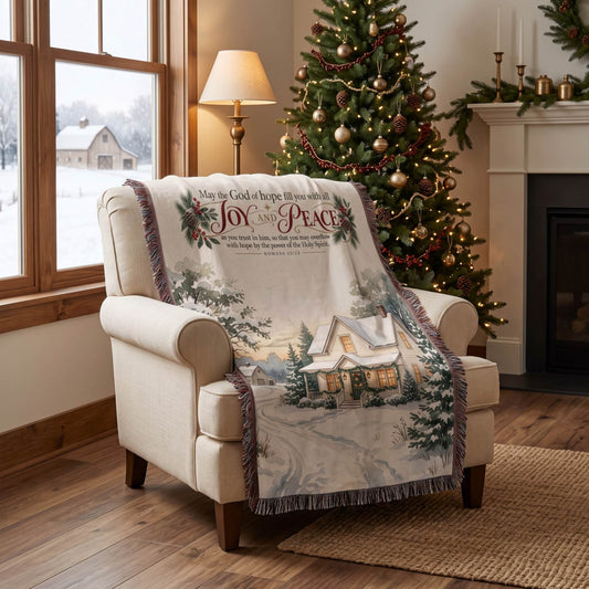 Country Christmas Delight Woven Blanket