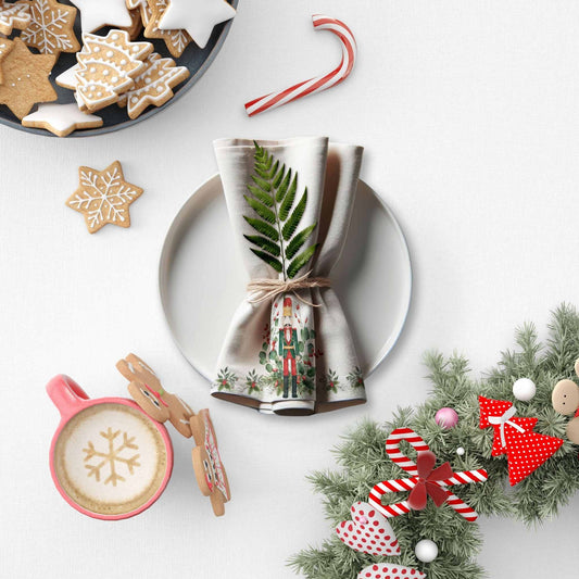 Nutcracker Cheer Cloth Napkin Set of 4