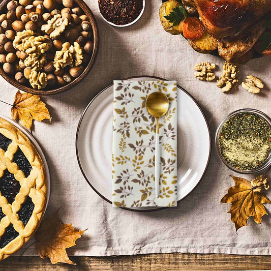 Rustic Leaves Cloth Napkin Set of 4
