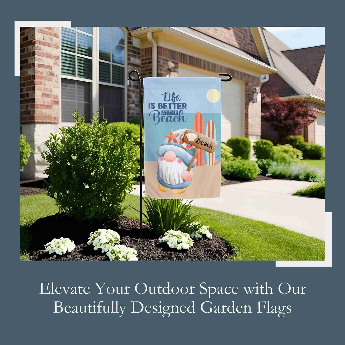 Beach Bliss Gnome Yard Flags - ZumBuys