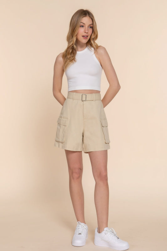 Belted Cargo Shorts - ZumBuys