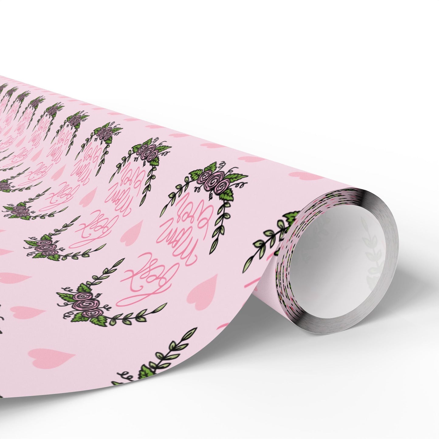 Best Mom Ever Wrapping Paper – Mother’s Day Gift Wrap, Floral Heart Design, Premium Gift Wrap Roll, Matte or Glossy Finish - ZumBuys