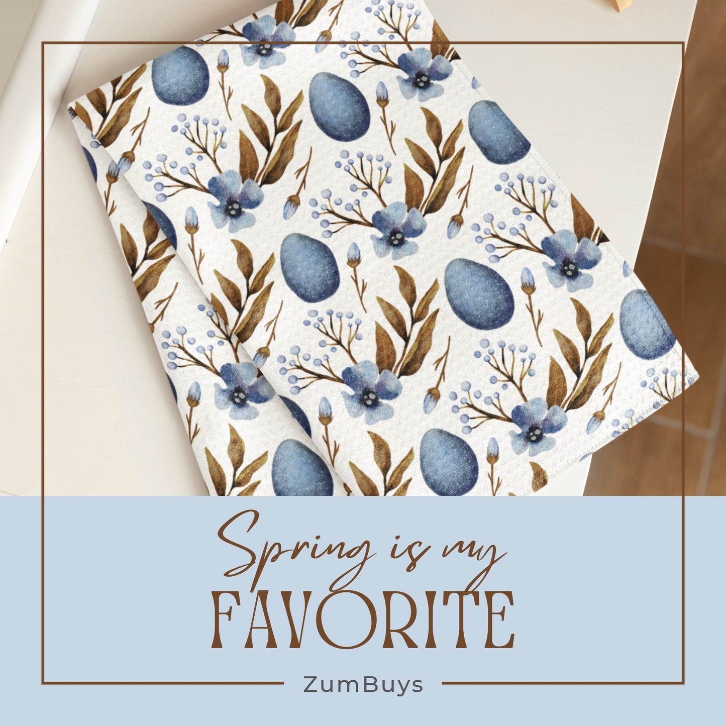 Blue Egg Blossom Dish Towel - ZumBuys