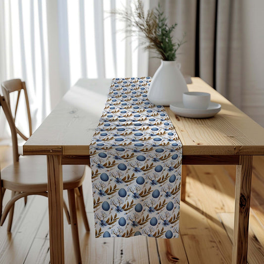 Blue Egg Blossom Table Runner (Cotton, Poly) - ZumBuys