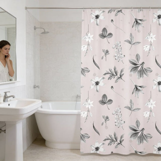 Blush Botanicals Shower Curtains - ZumBuys