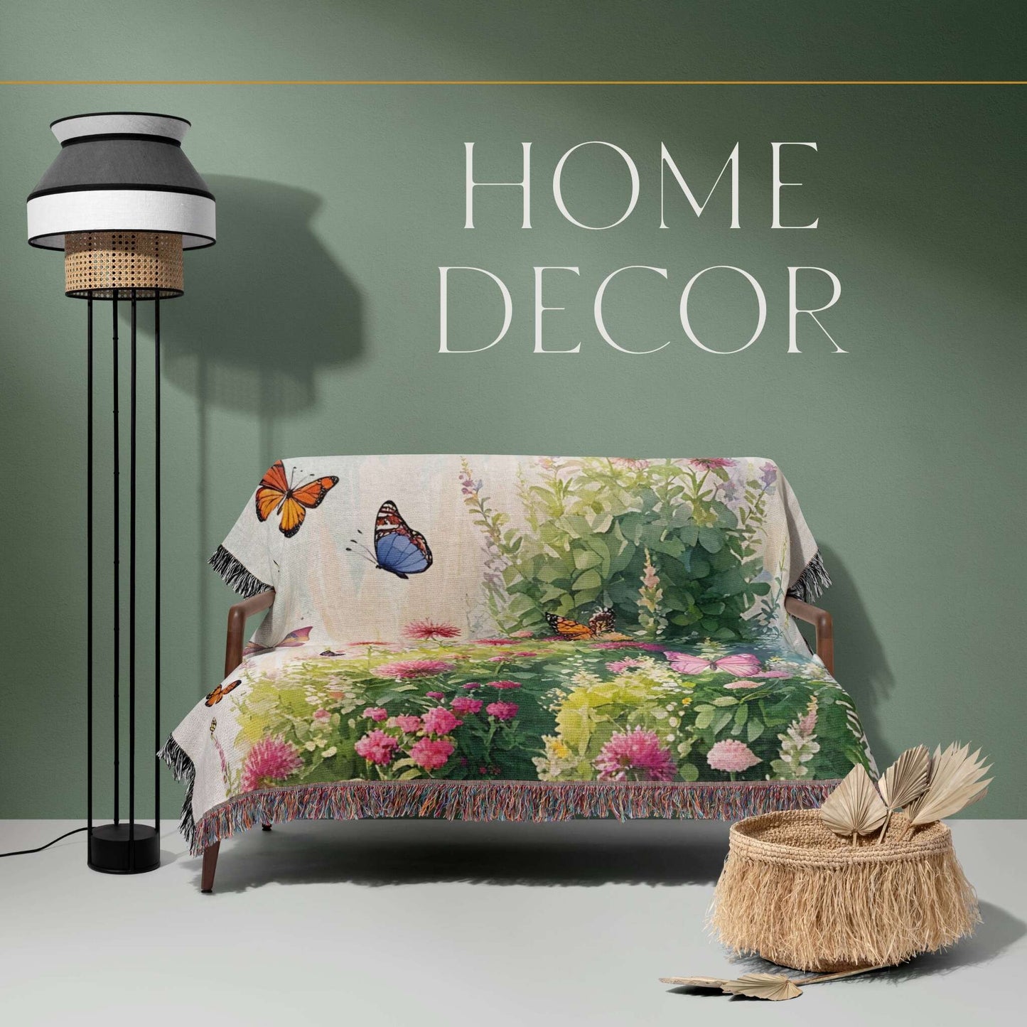 Butterfly Blooms Woven Blanket - ZumBuys