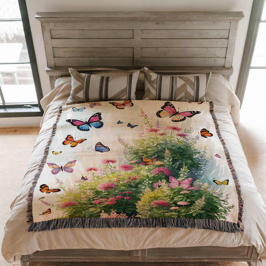Butterfly Blooms Woven Blanket - ZumBuys