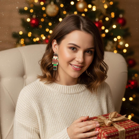 Christmas Nutcracker Enamel Dangle Earrings - ZumBuys