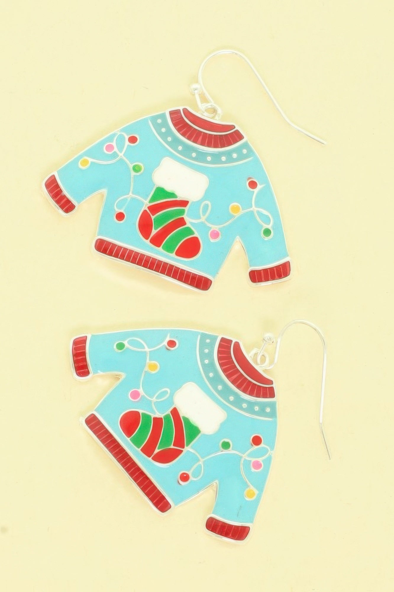 Christmas Theme Ugly Sweater Enamel Earrings - ZumBuys