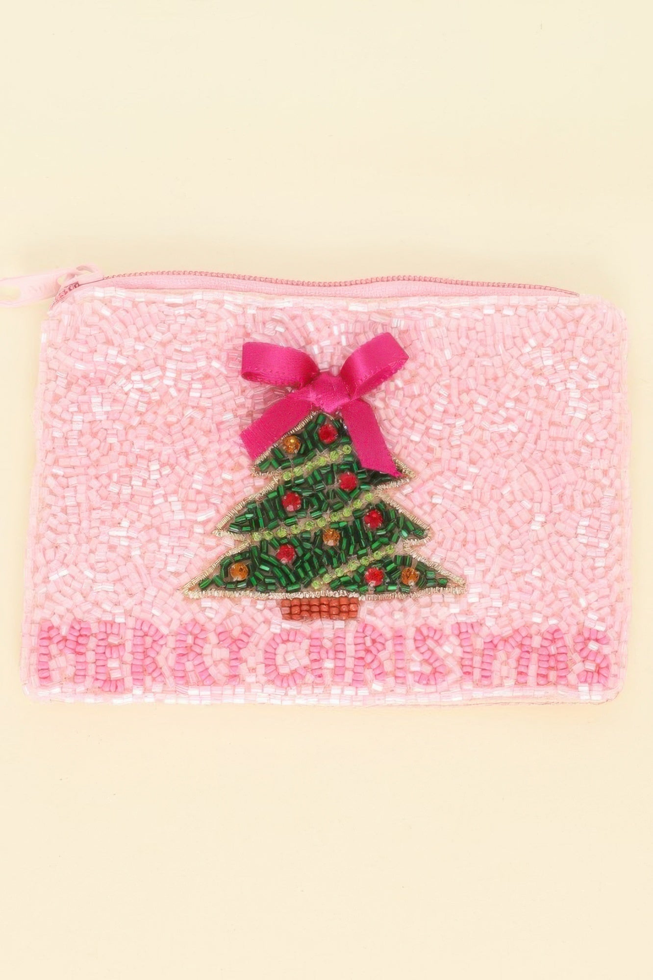 Christmas Tree Seed Beaded Coin Bag - ZumBuys