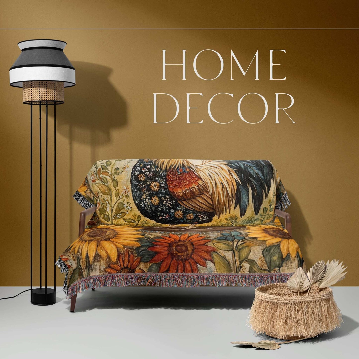 Cluck and Bloom Woven Blanket - ZumBuys