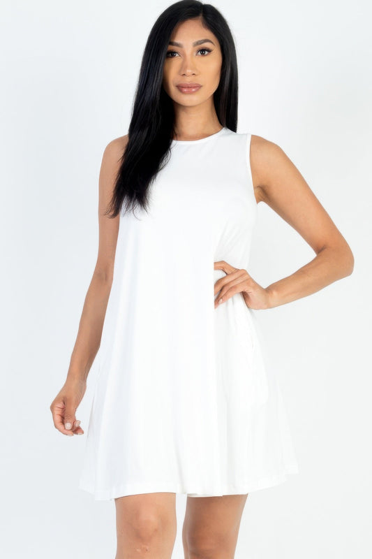 Comfy Sleeveless Flare Mini Dress - ZumBuys