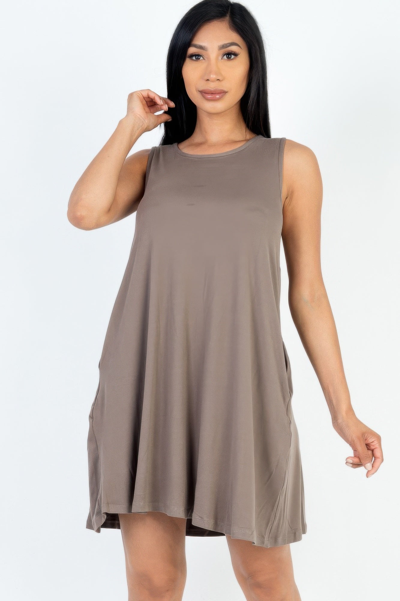 Comfy Sleeveless Flare Mini Dress - ZumBuys