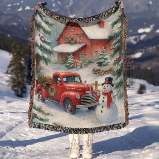 Country Christmas Delight Woven Blankets - ZumBuys