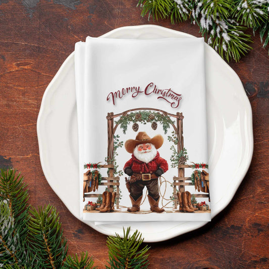 Cowboy Claus Cloth Napkin Set of 4 - ZumBuys