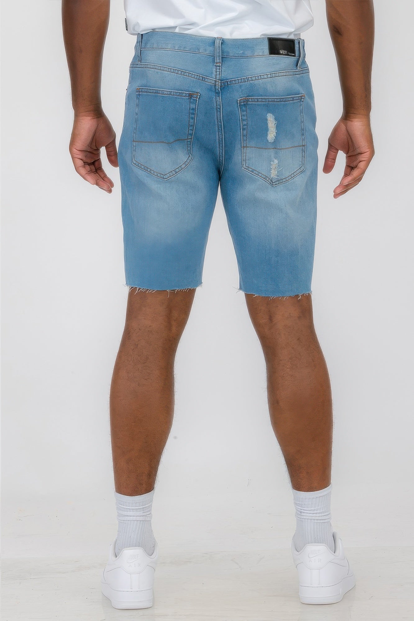 Distressed Stretch Denim Shorts - ZumBuys