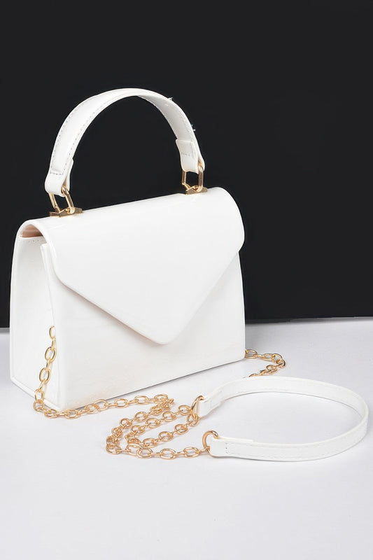 Enamel Faux Leather Top Handle Bag - ZumBuys