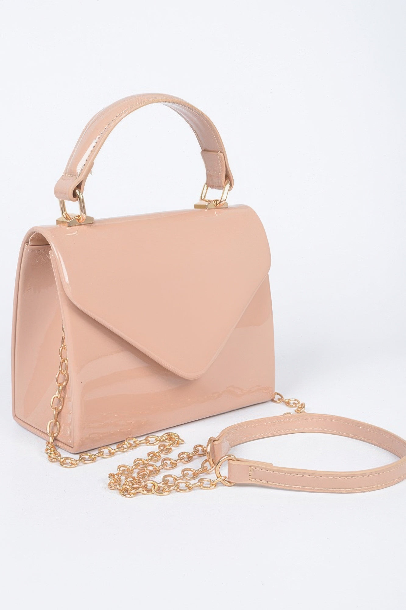 Enamel Faux Leather Top Handle Bag - ZumBuys