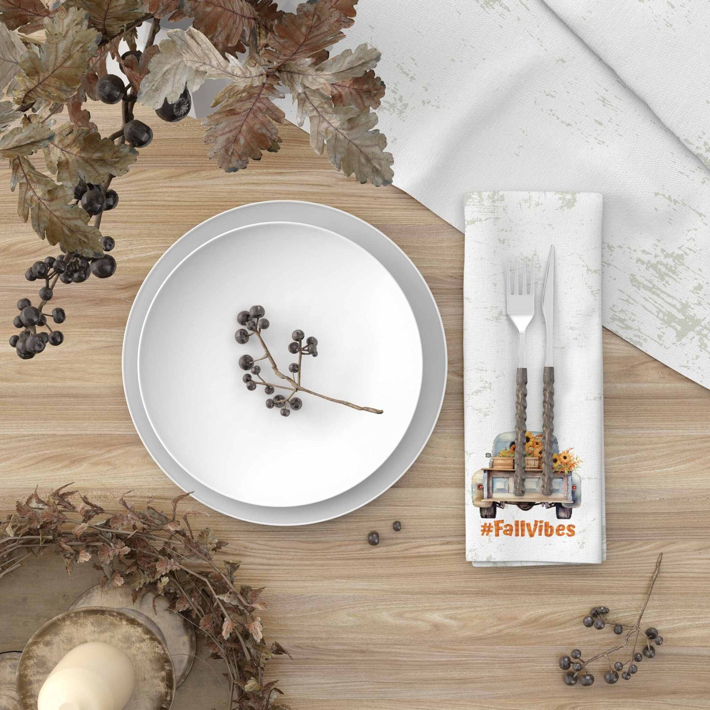 Fall Vibes Cloth Napkin Set of 4 - ZumBuys