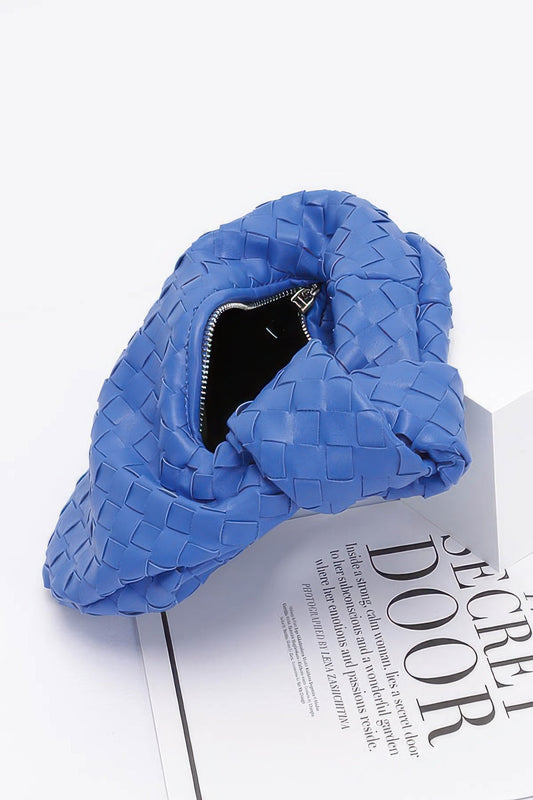 Faux Leather Braided Zip Bag - ZumBuys