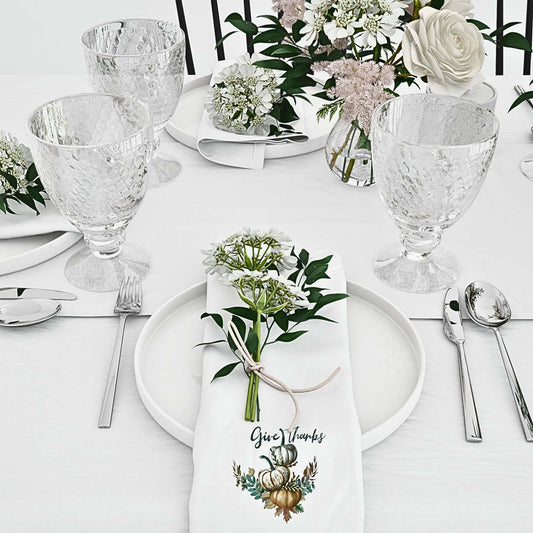 Give Thanks Pumpkin Cloth Napkin Set of 4 - ZumBuys