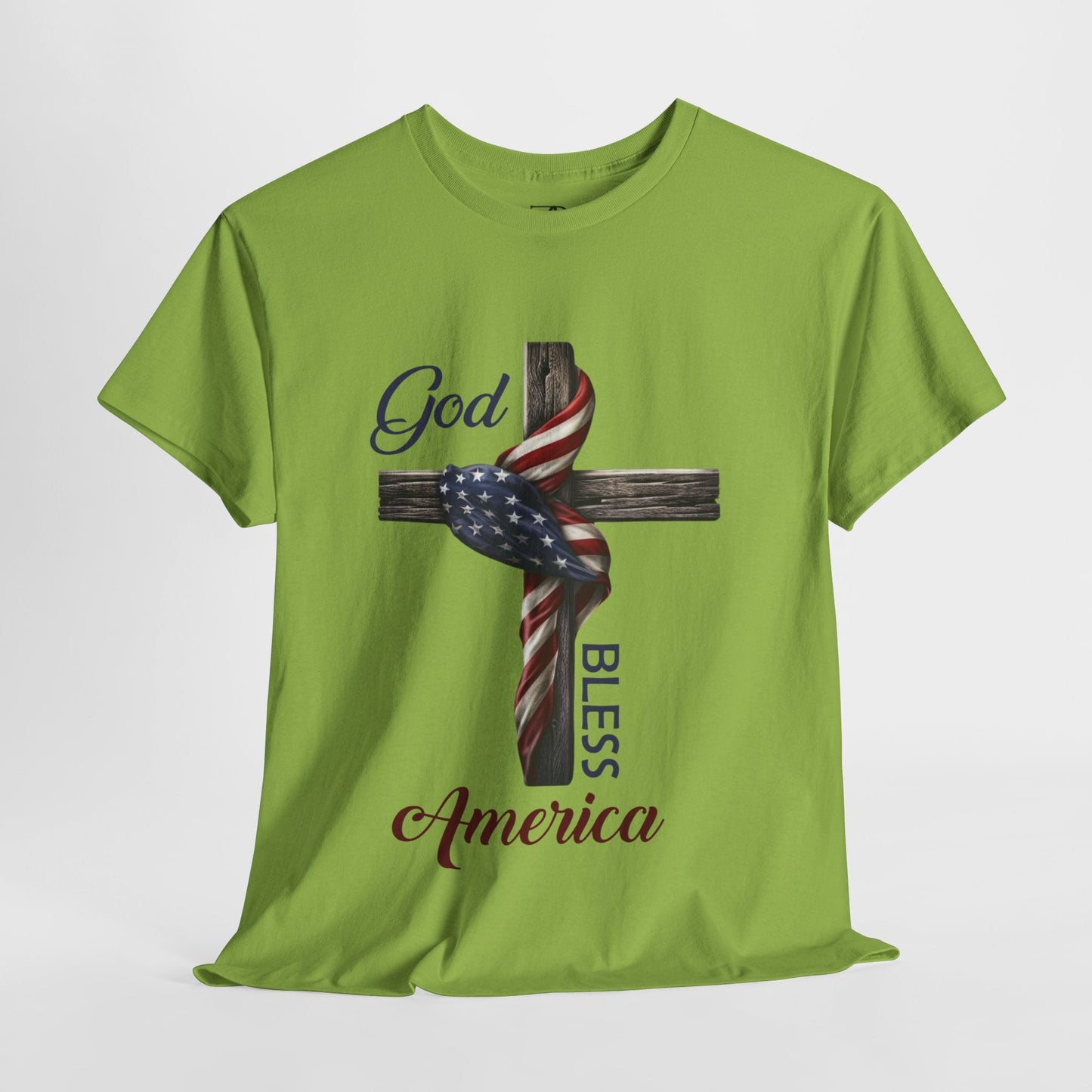 God Bless America Women's Heavy Cotton Tee - ZumBuys