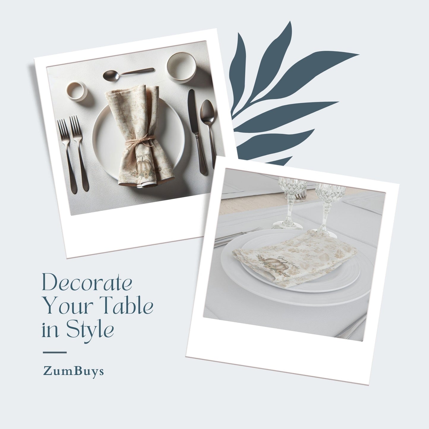 Golden Harvest Thankful Cloth Napkin Set of 4 - ZumBuys