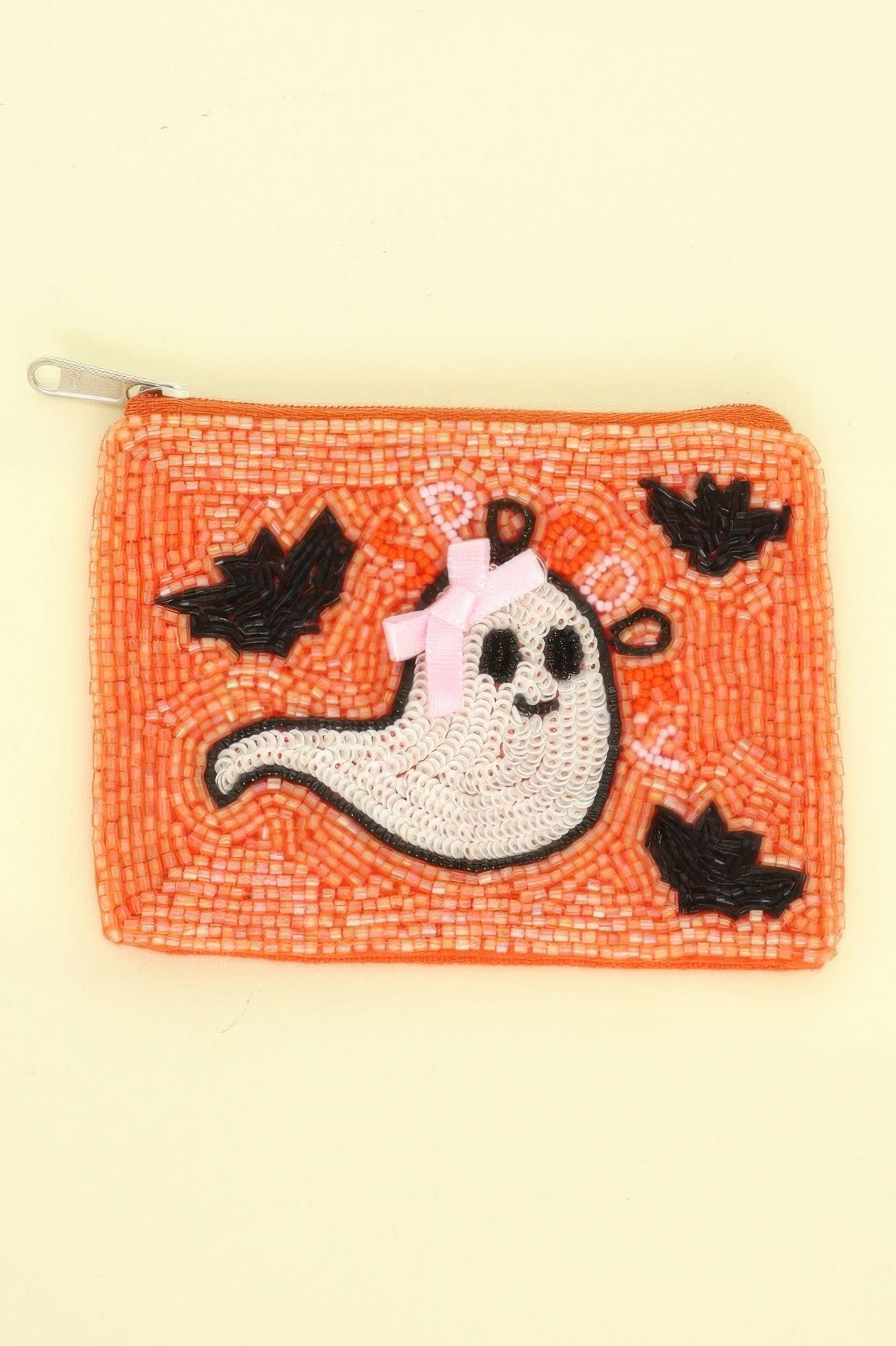 Halloween Ghost With Bow Beaded Coin Bag - ZumBuys