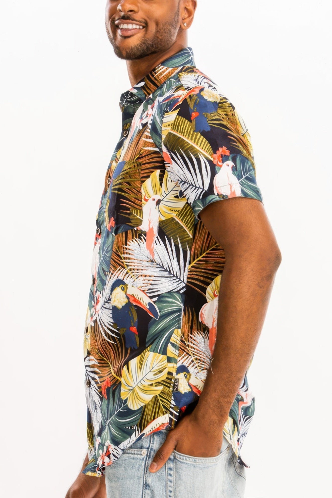 Hawaiian Print Button Down Shirt - ZumBuys