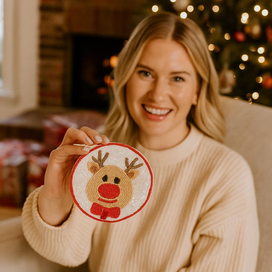 Holiday Theme Seed Beaded Coin Bag - ZumBuys