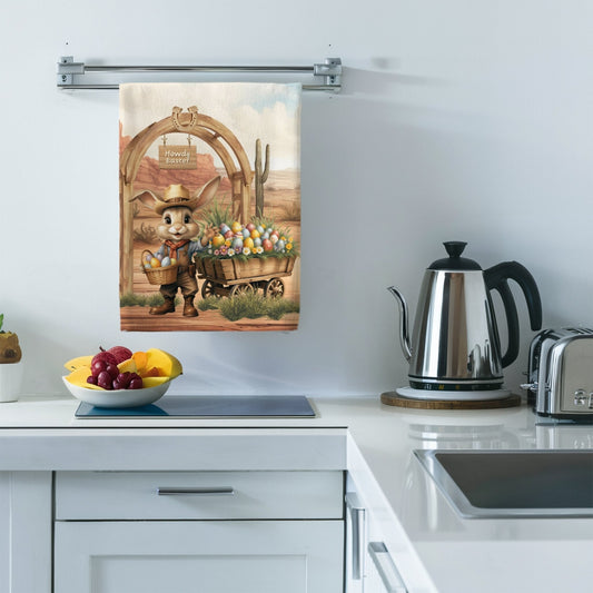 Howdy Bunny Tea Towel (cotton, poly) - ZumBuys