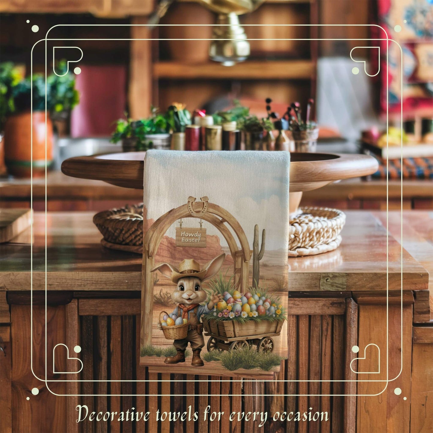 Howdy Bunny Tea Towel (cotton, poly) - ZumBuys