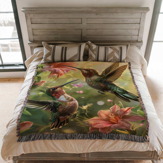 Hummingbird Harmony Woven Blanket - ZumBuys