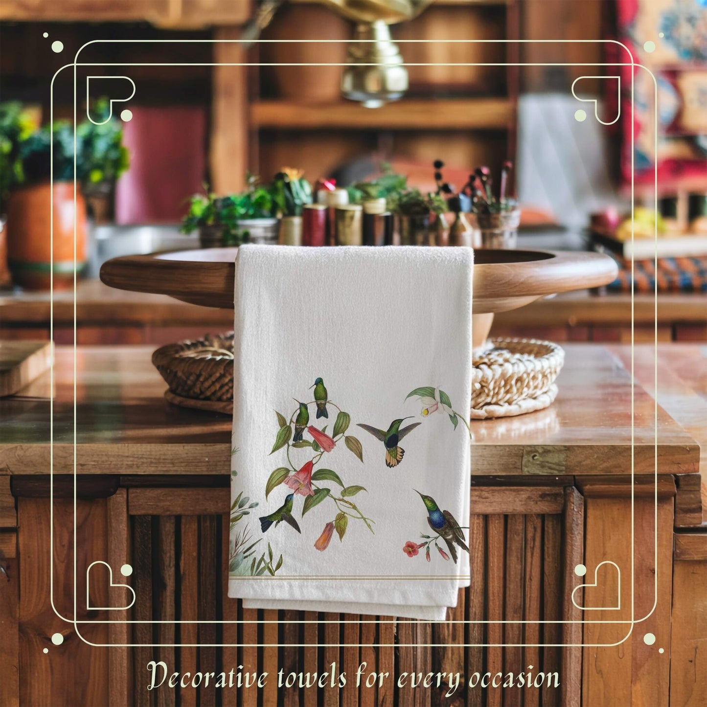 Hummingbird Haven Tea Towel (cotton, poly) - ZumBuys