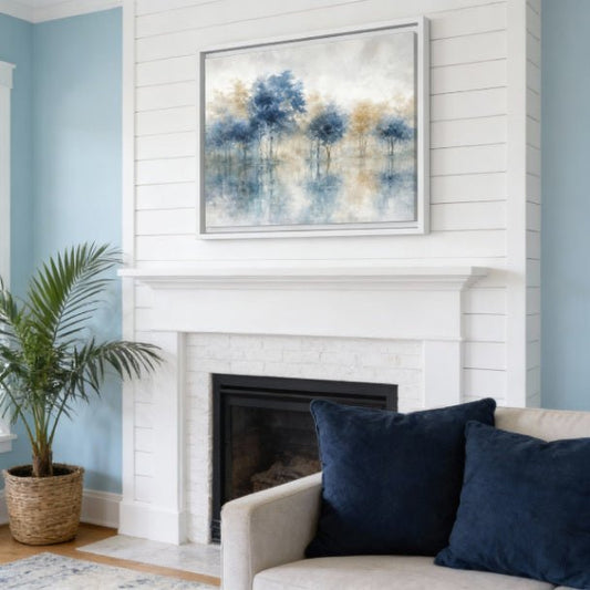 Hushed Reflections Matte Canvas, Framed (Multi - color) - ZumBuys