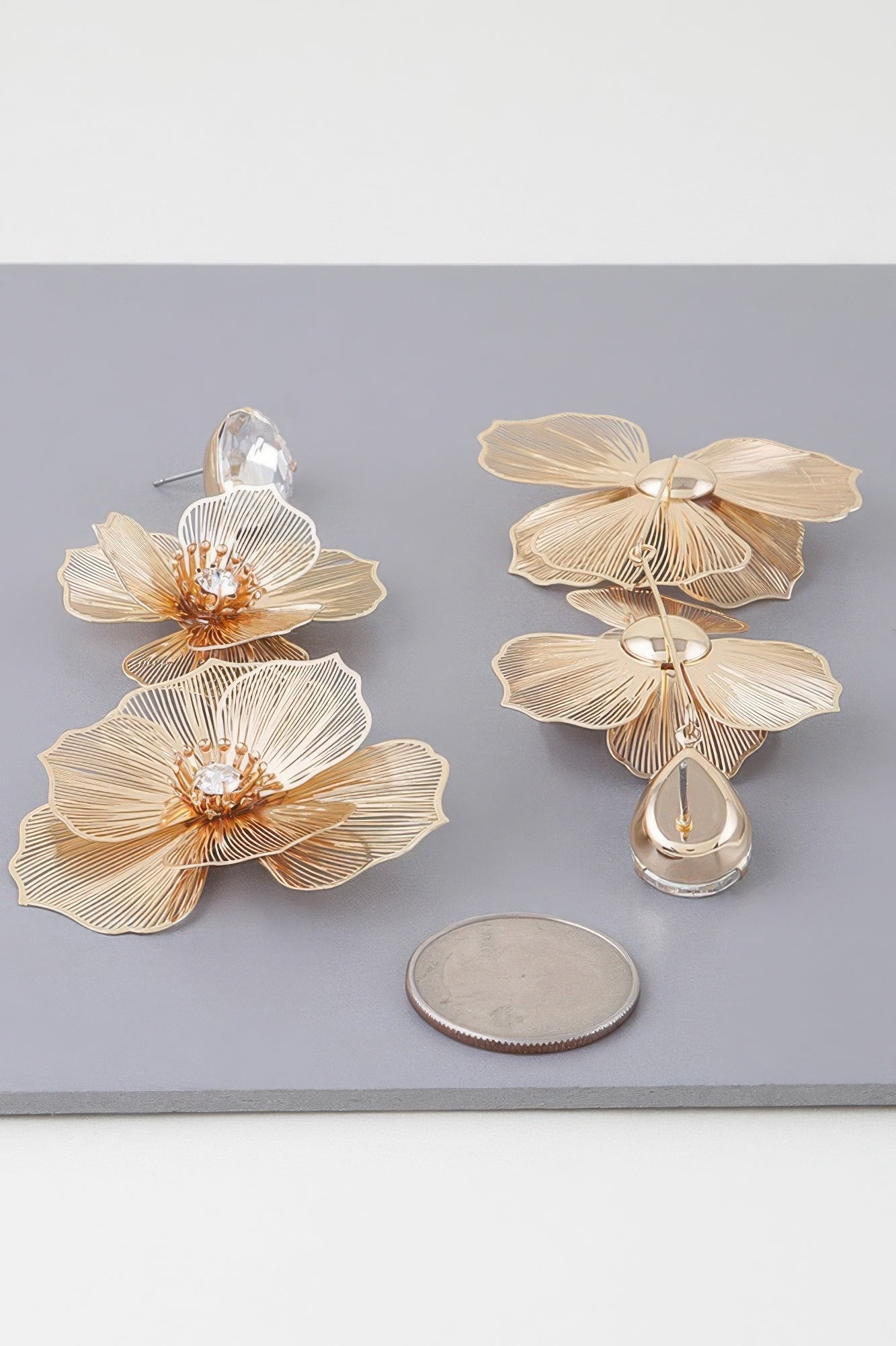 Jewel Flower Teardrop Earrings - ZumBuys