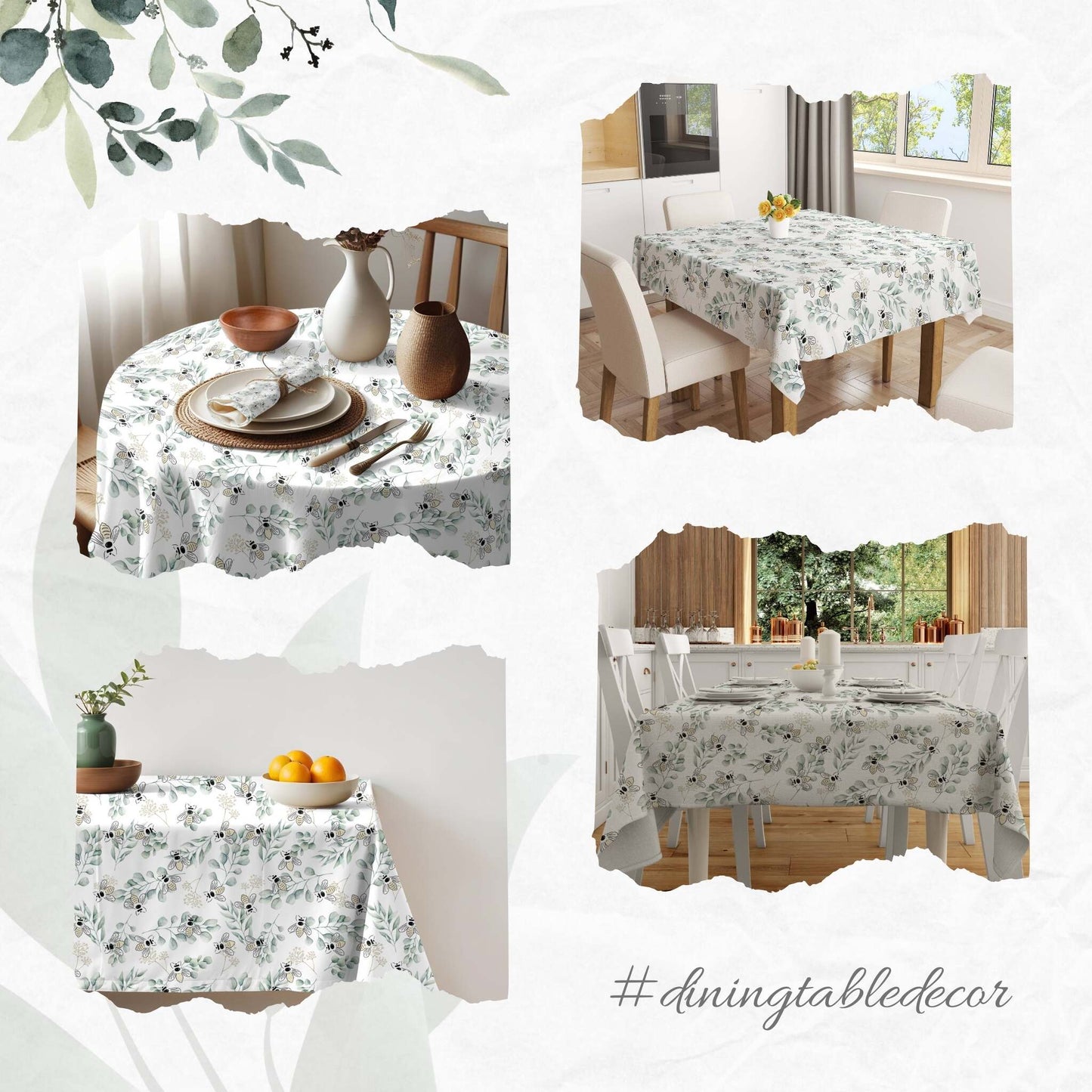 Leafy Bumble Tablecloth - ZumBuys