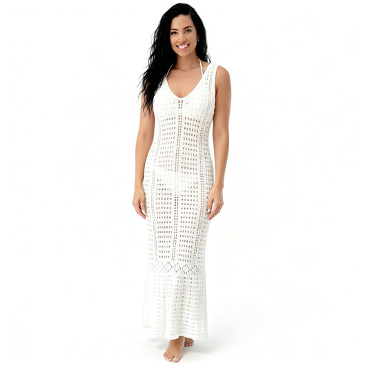 Long Maxi Dress Cover Up Beach Crochet - ZumBuys