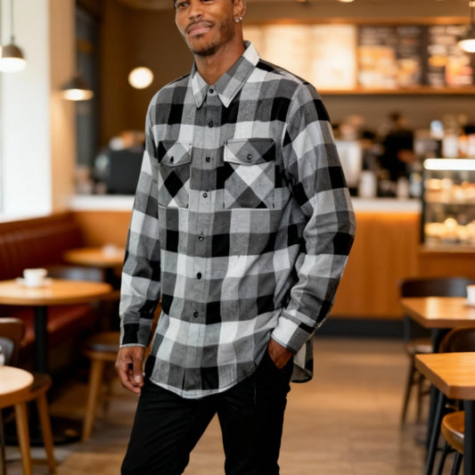 Long Sleeve Checkered Flannel - ZumBuys