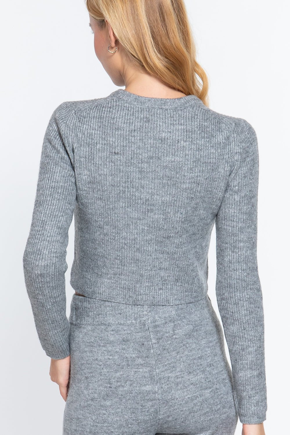 Long Sleeve Crew Neck Sweater Top - ZumBuys