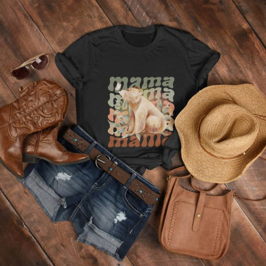 Mama Bear Women's Cotton Tee - ZumBuys