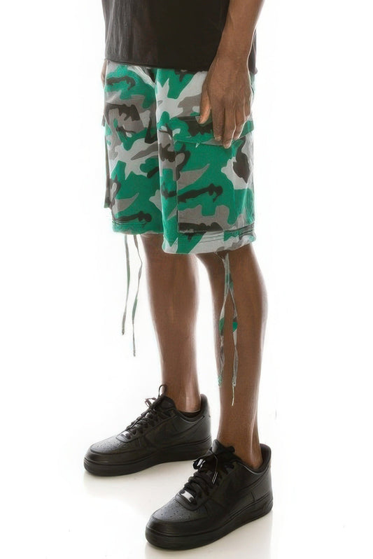 Men's Camo Belted Cargo Shorts - ZumBuys