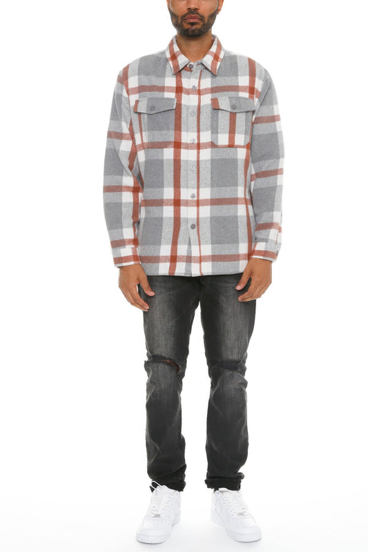 Mens Checkered Soft Flannel Shacket - ZumBuys