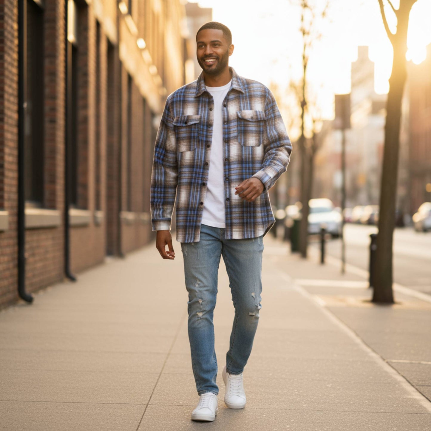 Mens Checkered Soft Flannel Shacket - ZumBuys