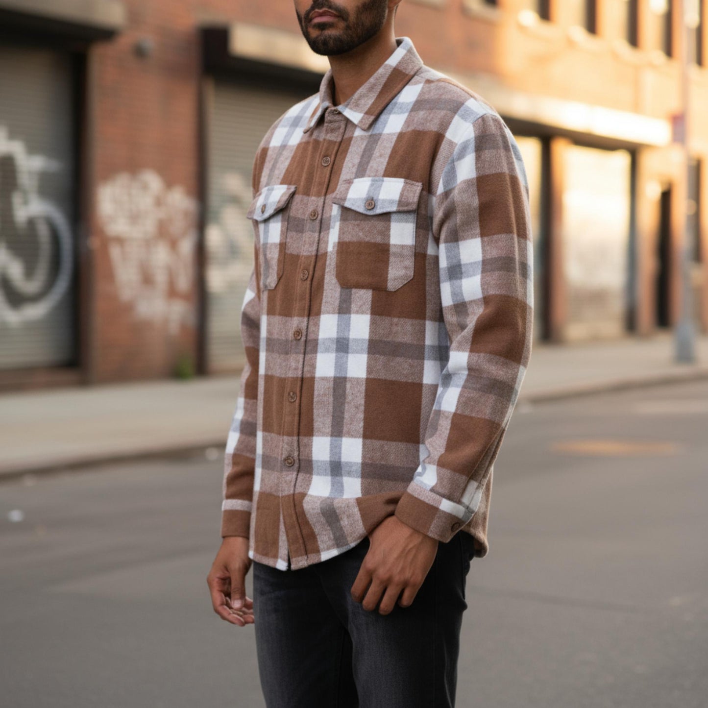 Mens Checkered Soft Flannel Shacket - ZumBuys