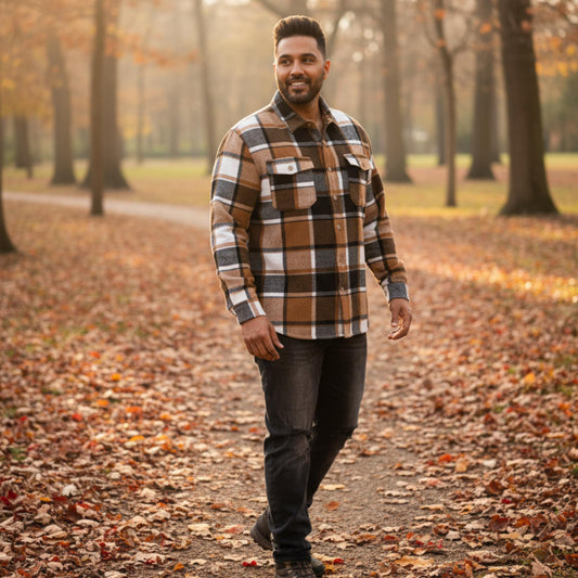 Mens Checkered Soft Flannel Shacket - ZumBuys