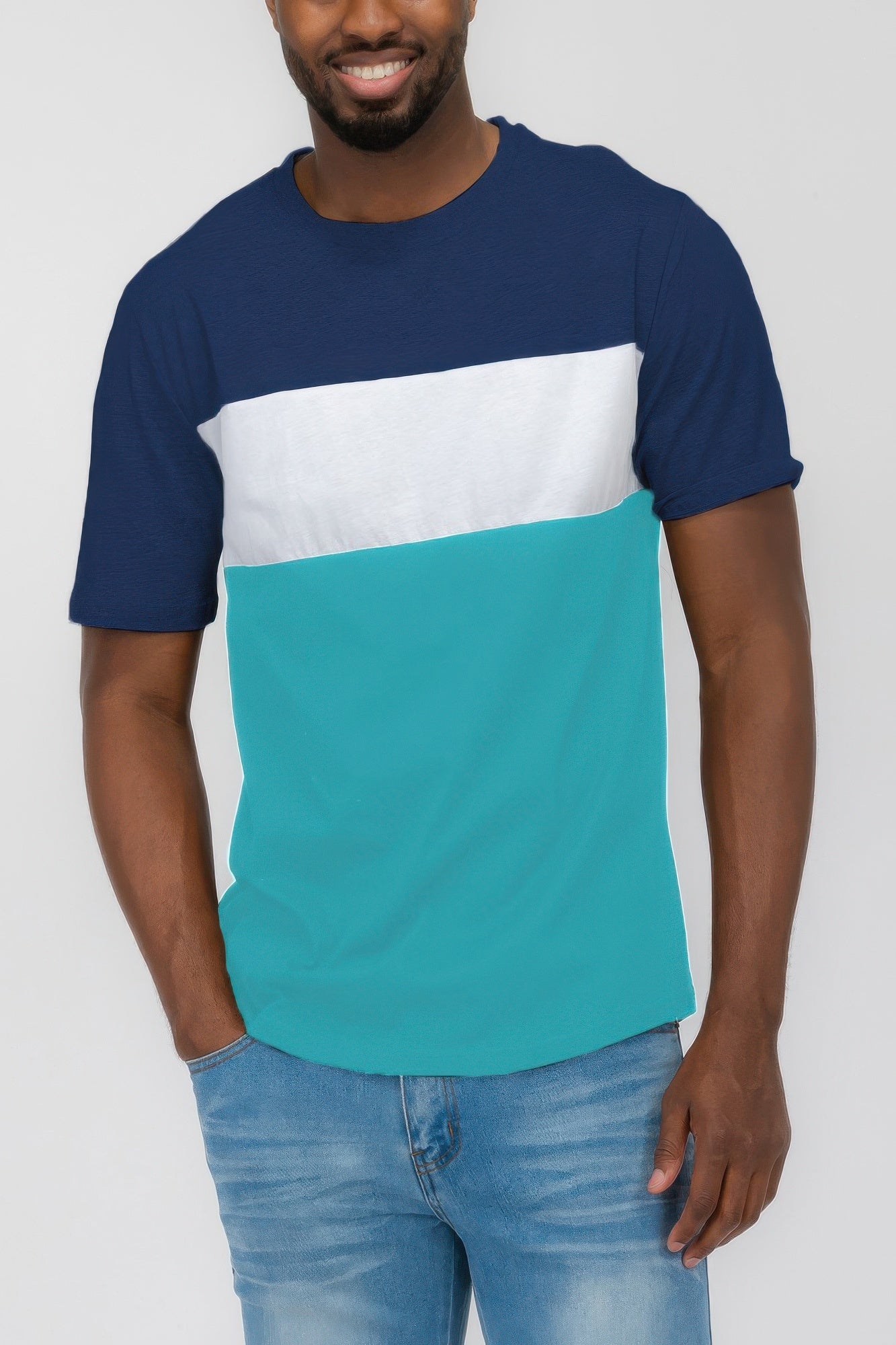 Men's Color Block Short Sleeve Tshirt - ZumBuys