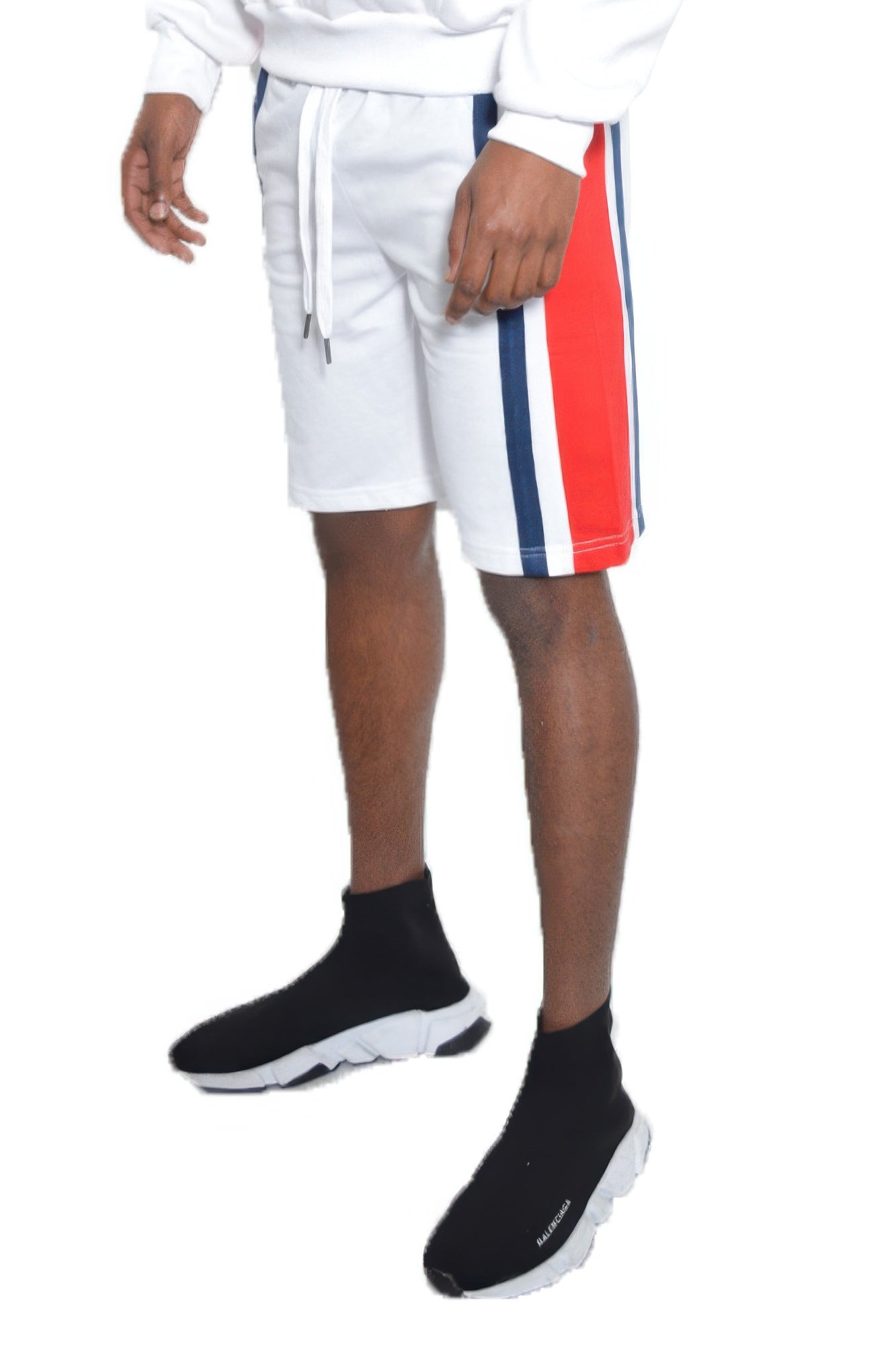 Mens Color Block Stripe Sweat Shorts - ZumBuys
