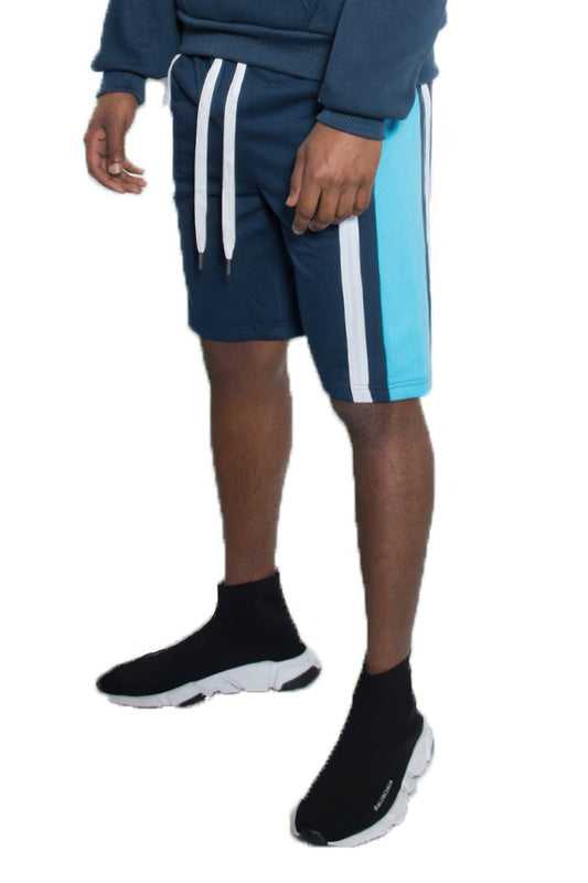 Mens Color Block Stripe Sweat Shorts - ZumBuys